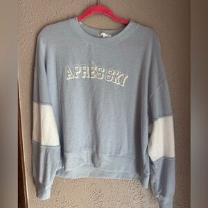 Z SUPPLY elle apres ski blue sweatshirt Large